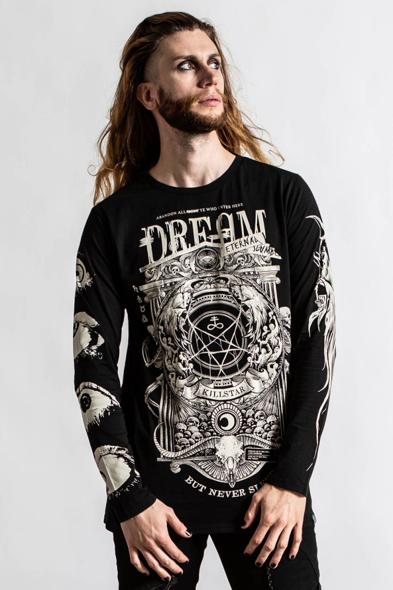 Killstar Insomnia Long Sleeve Top Negros | 76341-HKUF