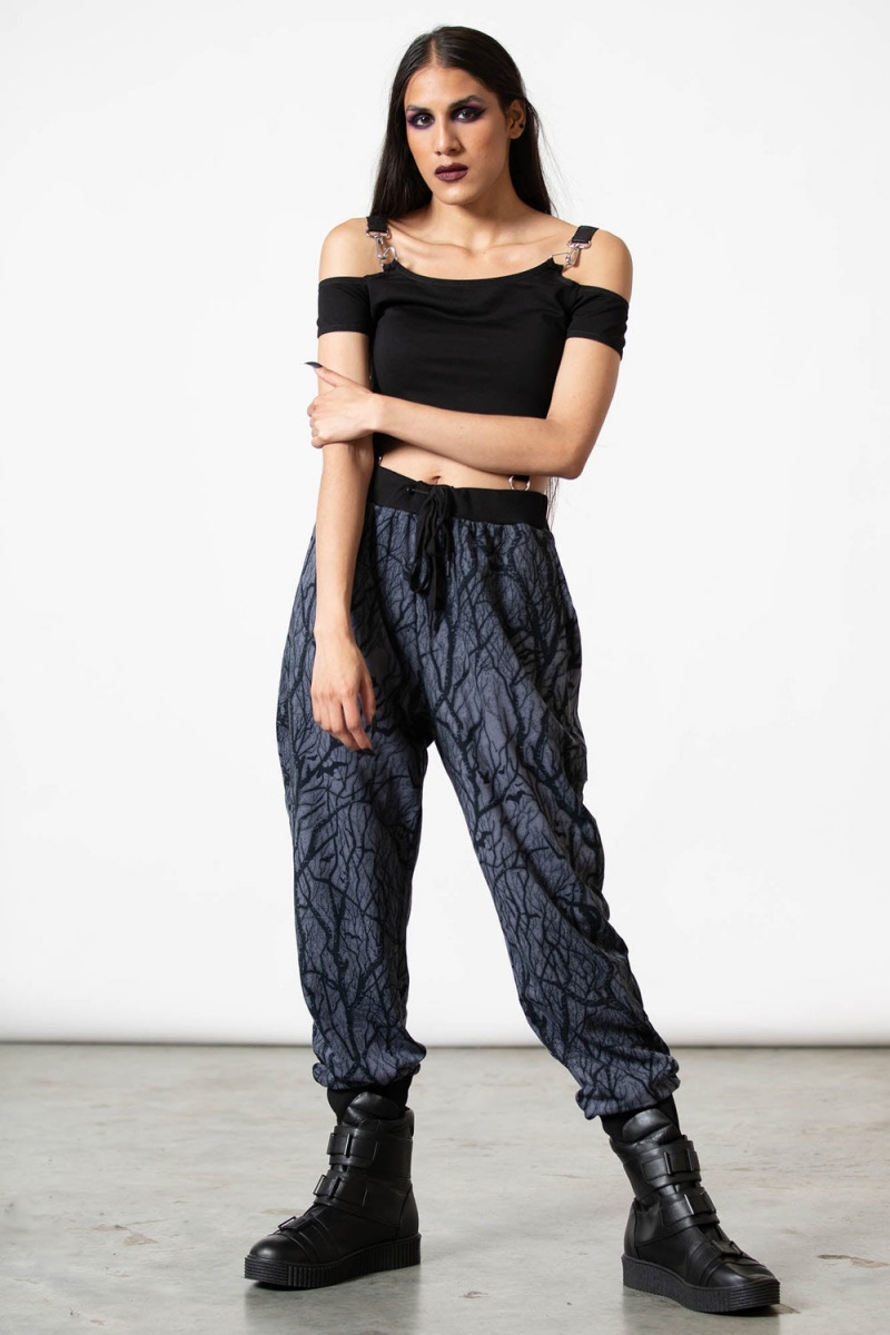 Killstar Into The Woods Joggers Grises | 76532-USDF