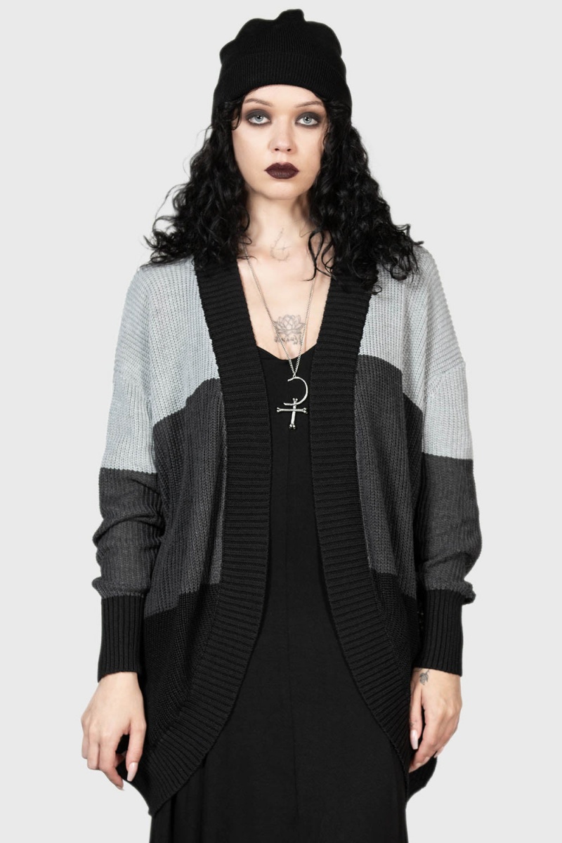 Killstar January Mist Cardigan Grises | 78914-KQDO
