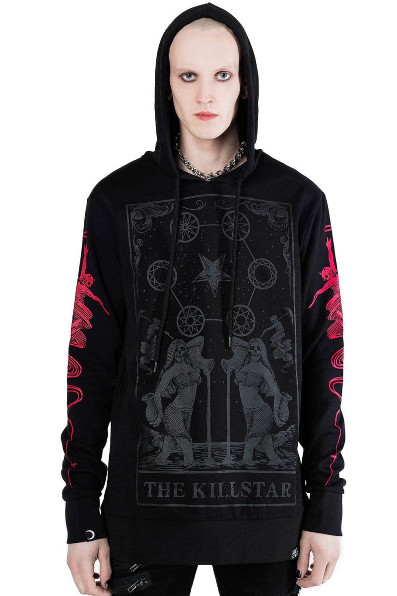 Killstar KILLSTAR Oversized Hoodie Negros | 63180-ICON