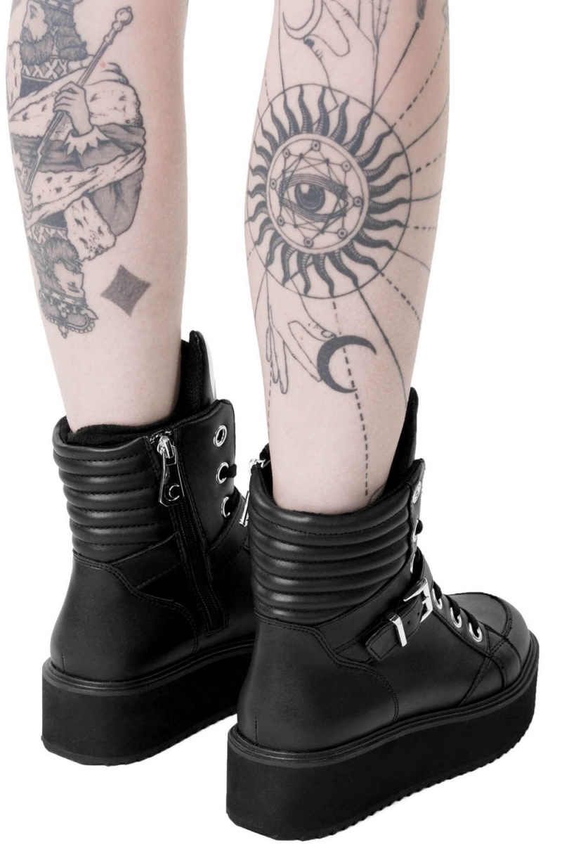Killstar Keiko Kitty High Tops [B] Negros | 38762-GWRH