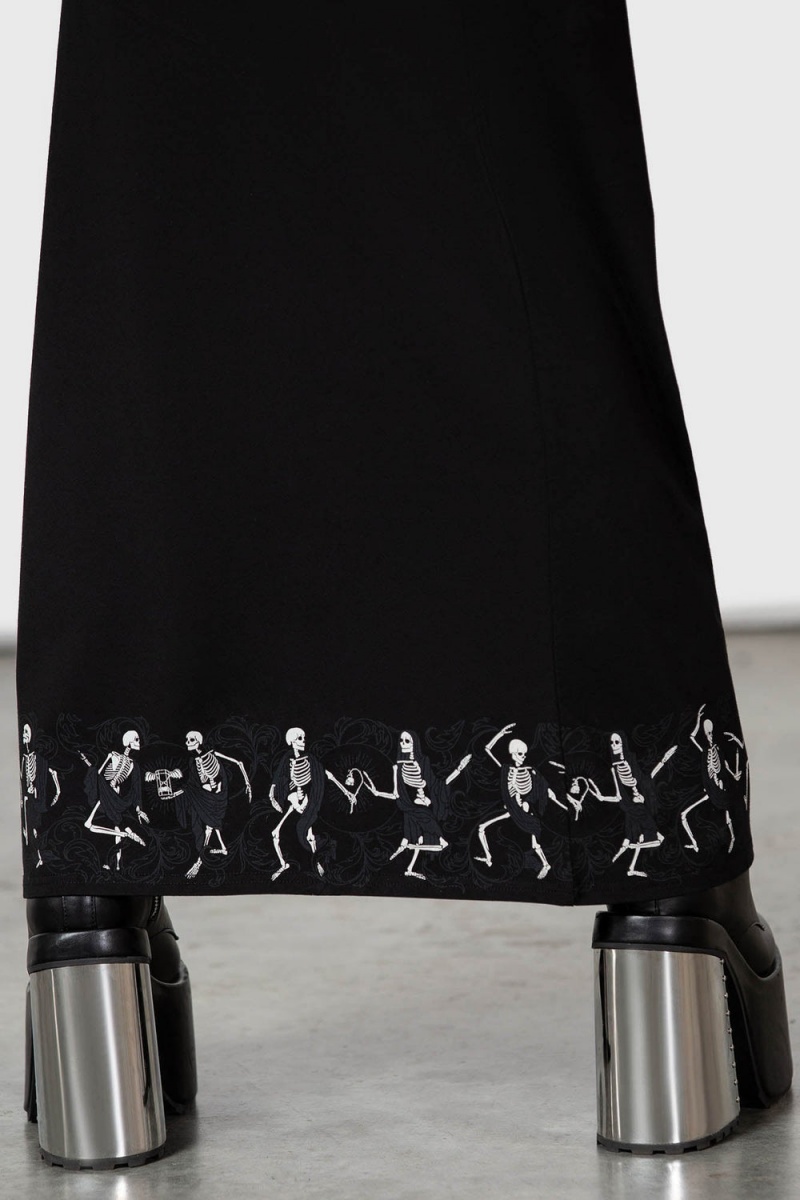 Killstar La Danse Maxi Skirt Negros | 28134-ODZF