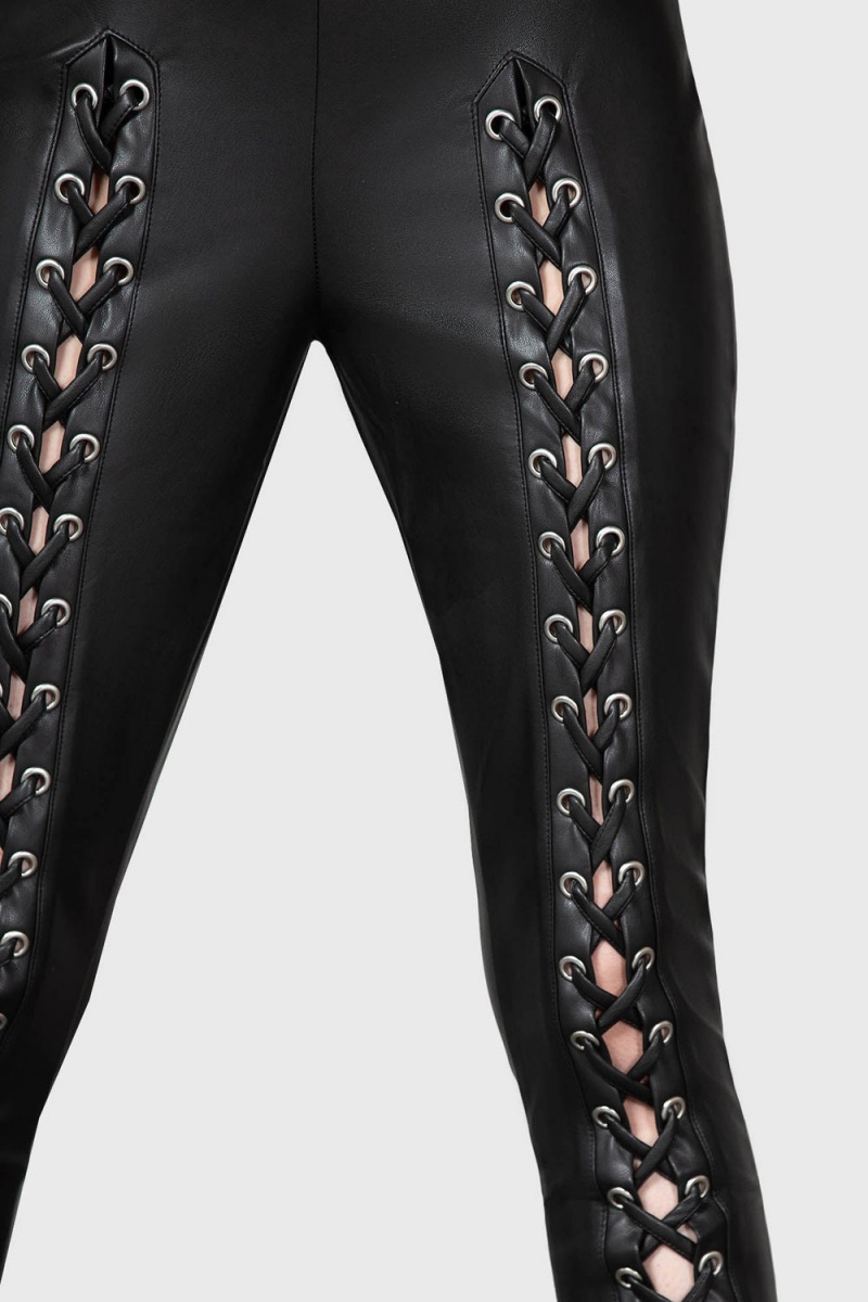 Killstar Laced For Days Leggings Negros | 42780-FRTO
