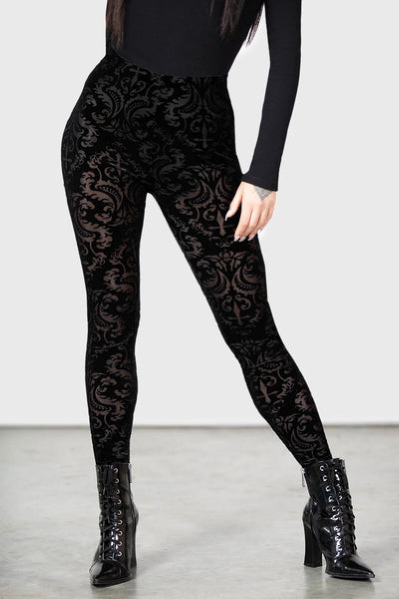 Killstar Lauden Leggings Negros | 92805-DJNO