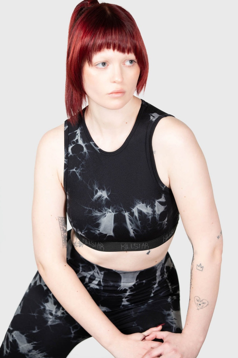 Killstar Leshy Crop Top Negros | 03752-JSNH