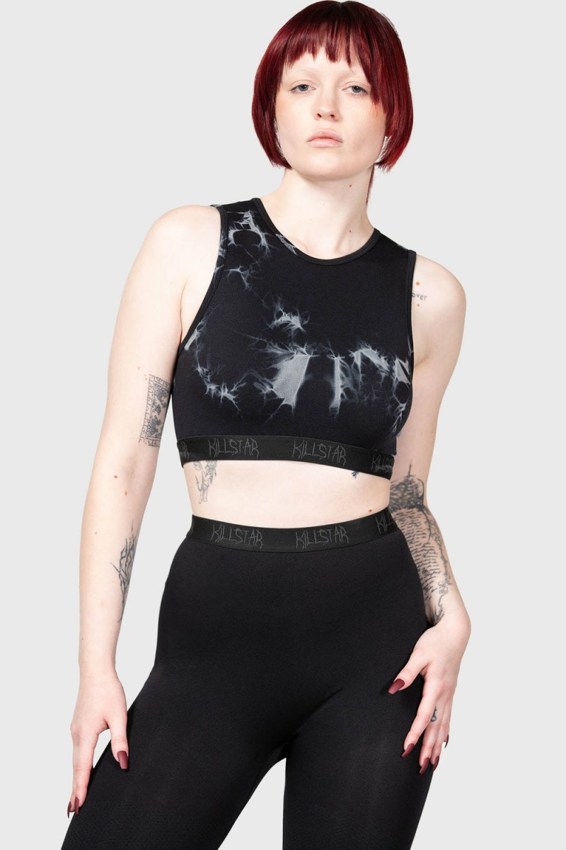 Killstar Leshy Crop Top Negros | 03752-JSNH