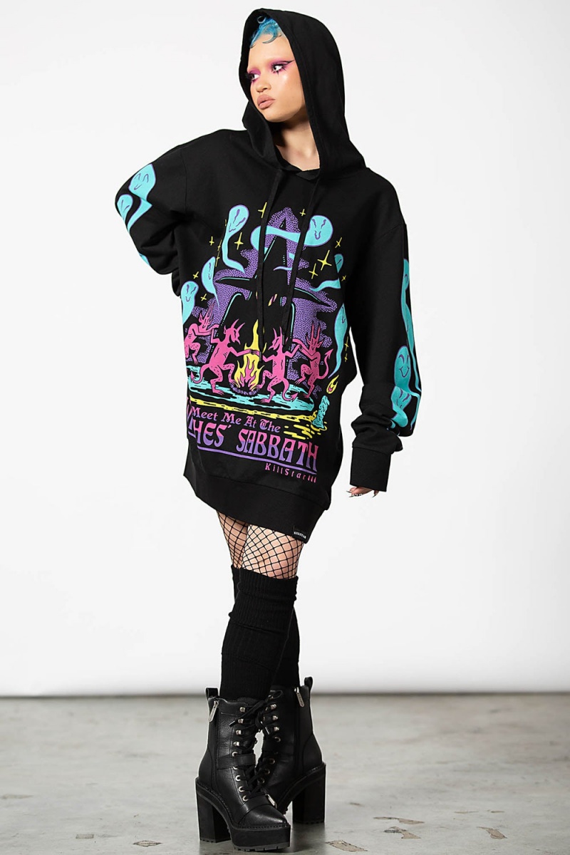 Killstar Let's Dance Pull-Over Hoodie Negros | 81769-SWAG
