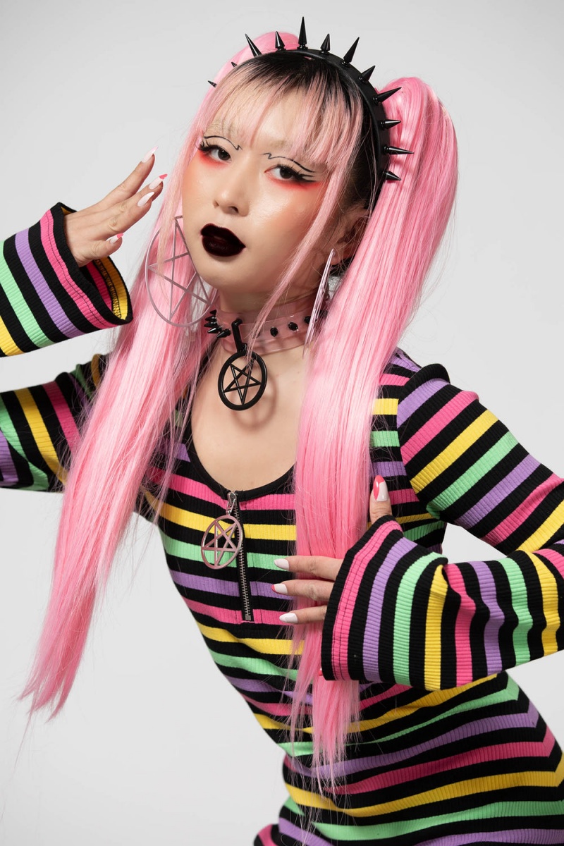 Killstar Lick The Rainbow Acanalado Vestido Rainbow | 69071-TMAN