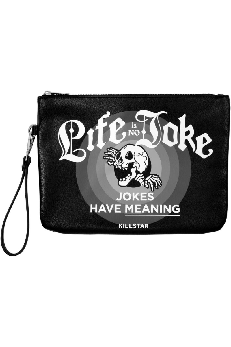 Killstar Life Is No Joke Makeup Bag Negros | 47068-SAIE