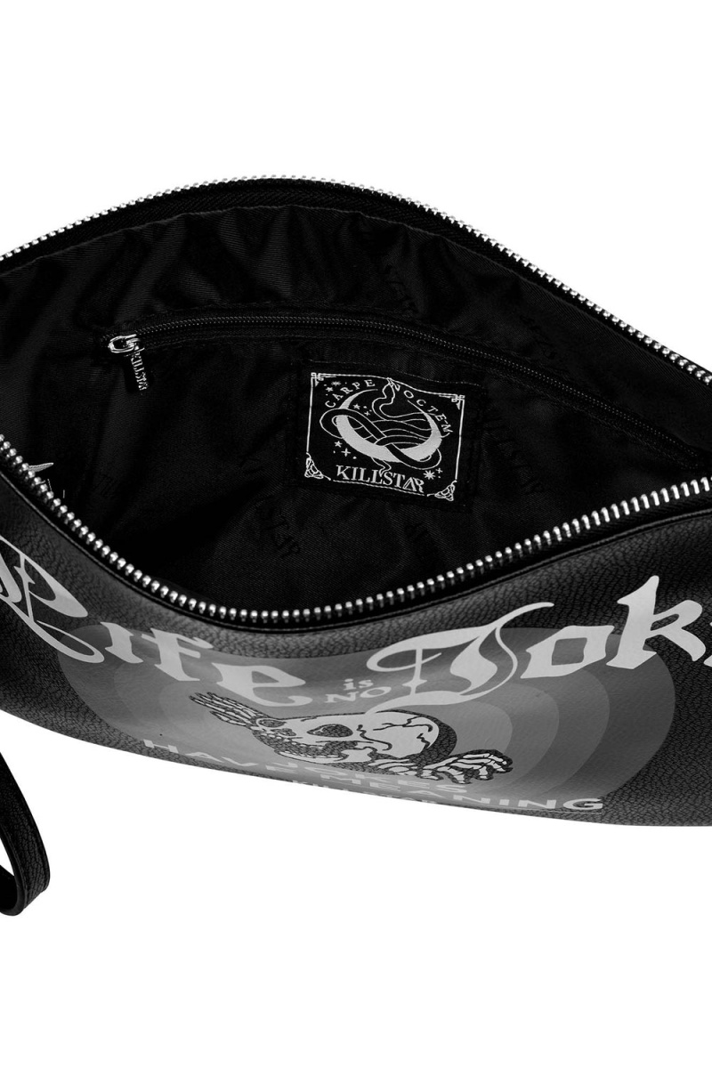 Killstar Life Is No Joke Makeup Bag Negros | 47068-SAIE