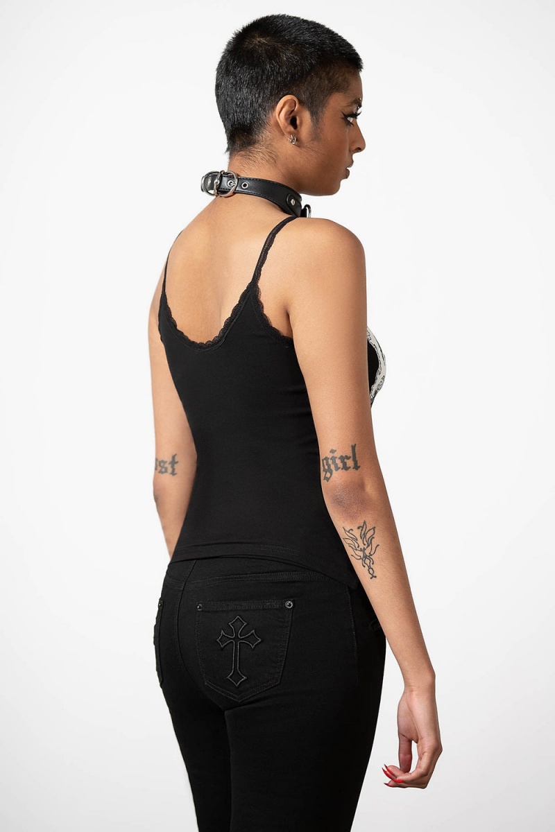 Killstar Lilith's Blood Cami Top Negros | 68142-HCRP