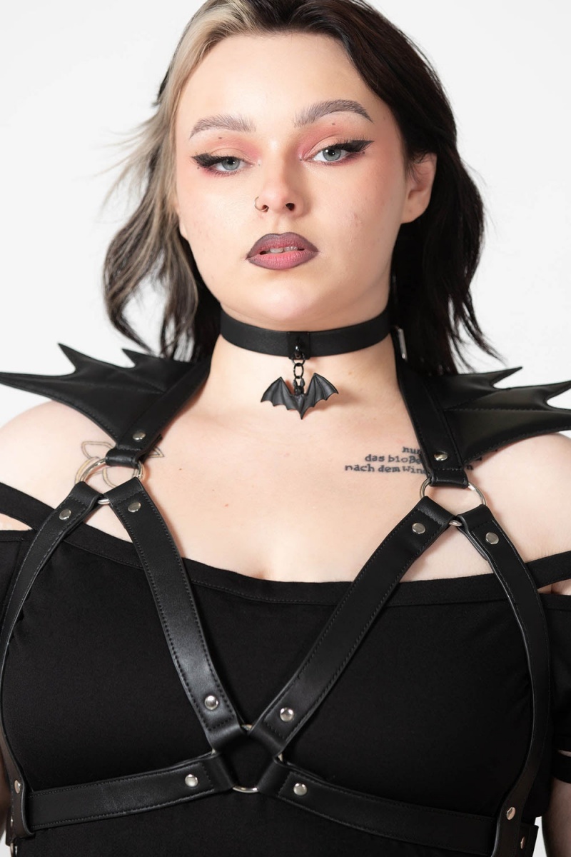 Killstar Little Bats Choker Negros | 42503-YWOZ