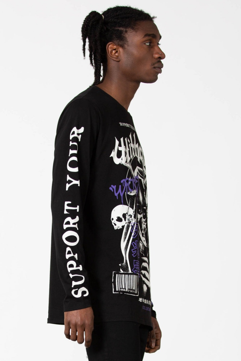 Killstar Local Coven Long Sleeve Top Negros | 81652-RKLE