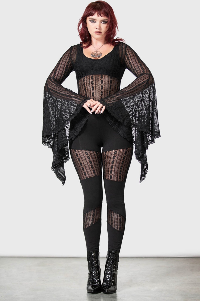 Killstar Lorelena Bodysuit [B] Negros | 10596-QLNB