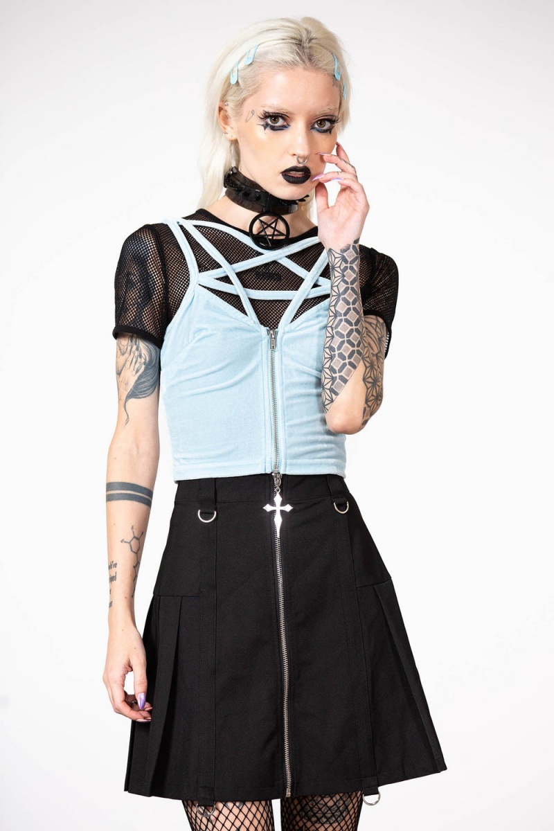 Killstar Lost In Sin Zip Top [PASTEL BLUE] Azules | 16253-QHKR
