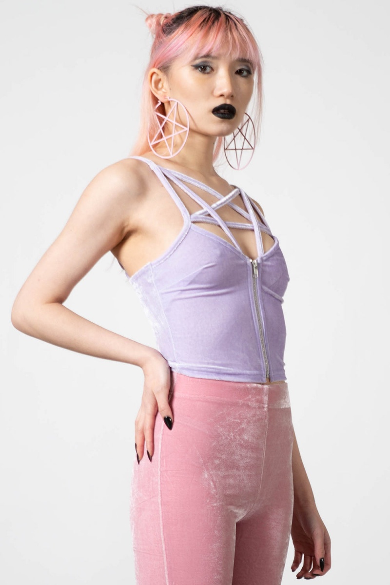 Killstar Lost In Sin Zip Top [PASTEL LILAC] Lilac | 52840-MCKO