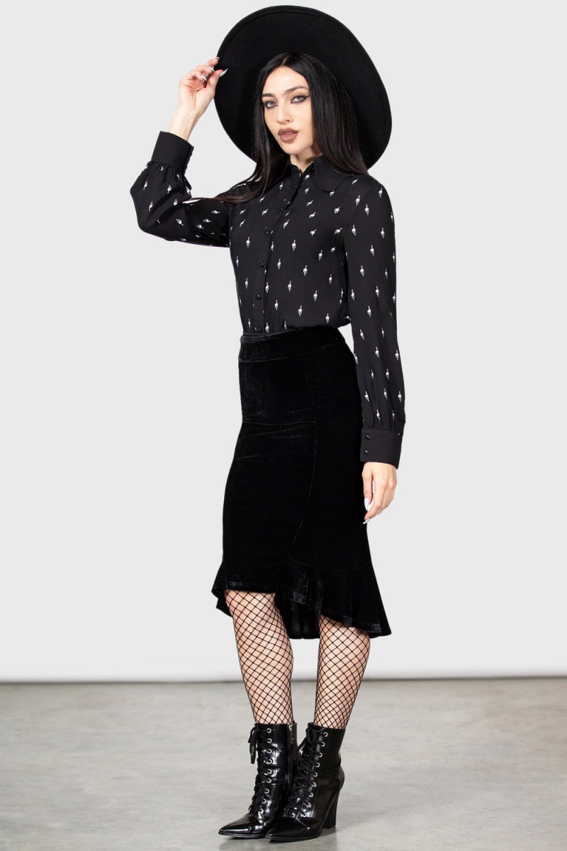 Killstar Love Is Torture Blouse Negros | 17469-UVAN