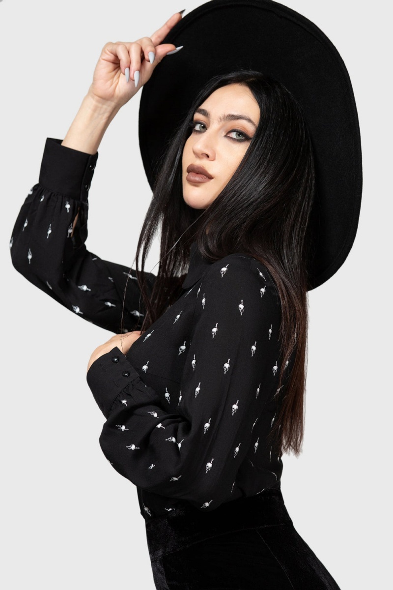 Killstar Love Is Torture Blouse Negros | 17469-UVAN