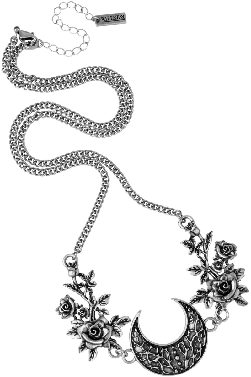 Killstar Lunar Rose Necklace Plateados | 06823-VYWF