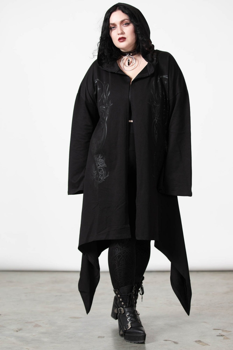 Killstar Lunar Wizard Encapuchado Cardigan Negros | 56803-VRQD