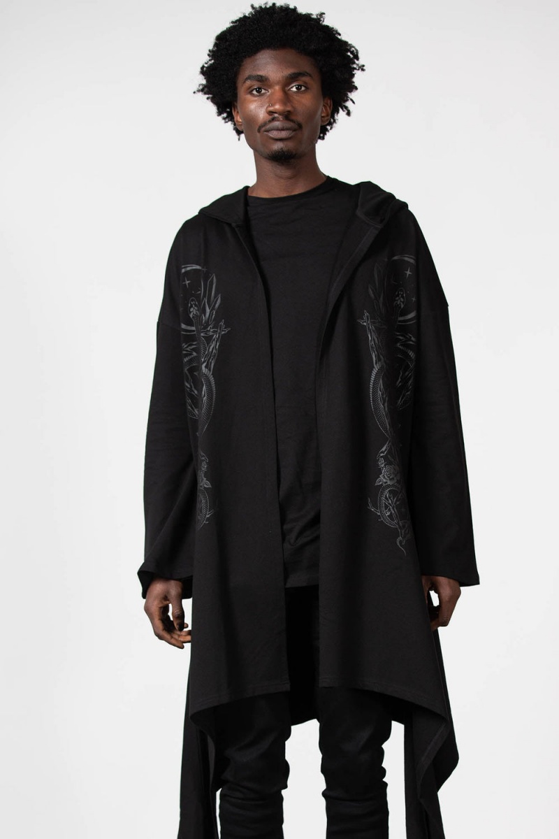 Killstar Lunar Wizard Encapuchado Cardigan Negros | 56803-VRQD