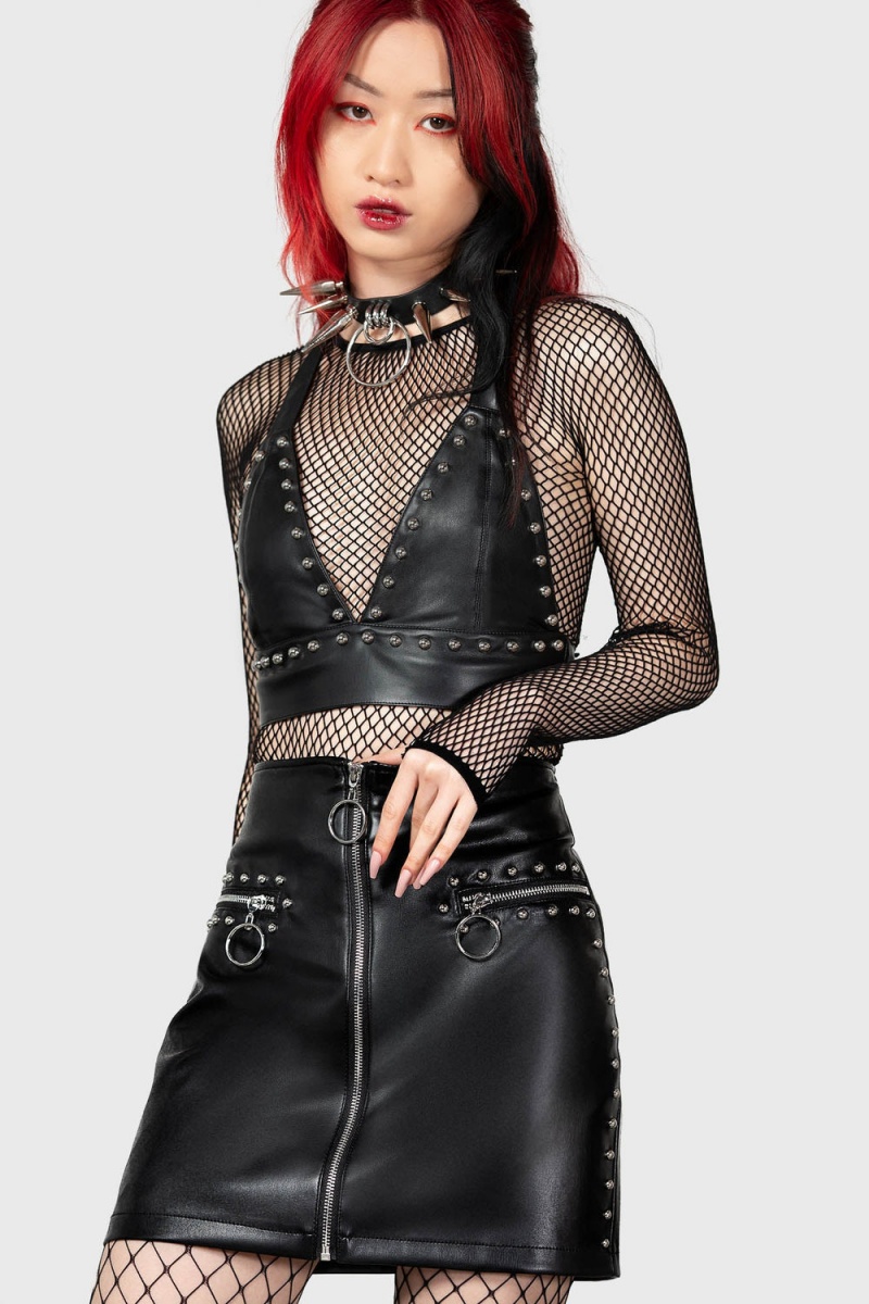 Killstar Madrigal Mini Skirt Negros | 81429-WQDK