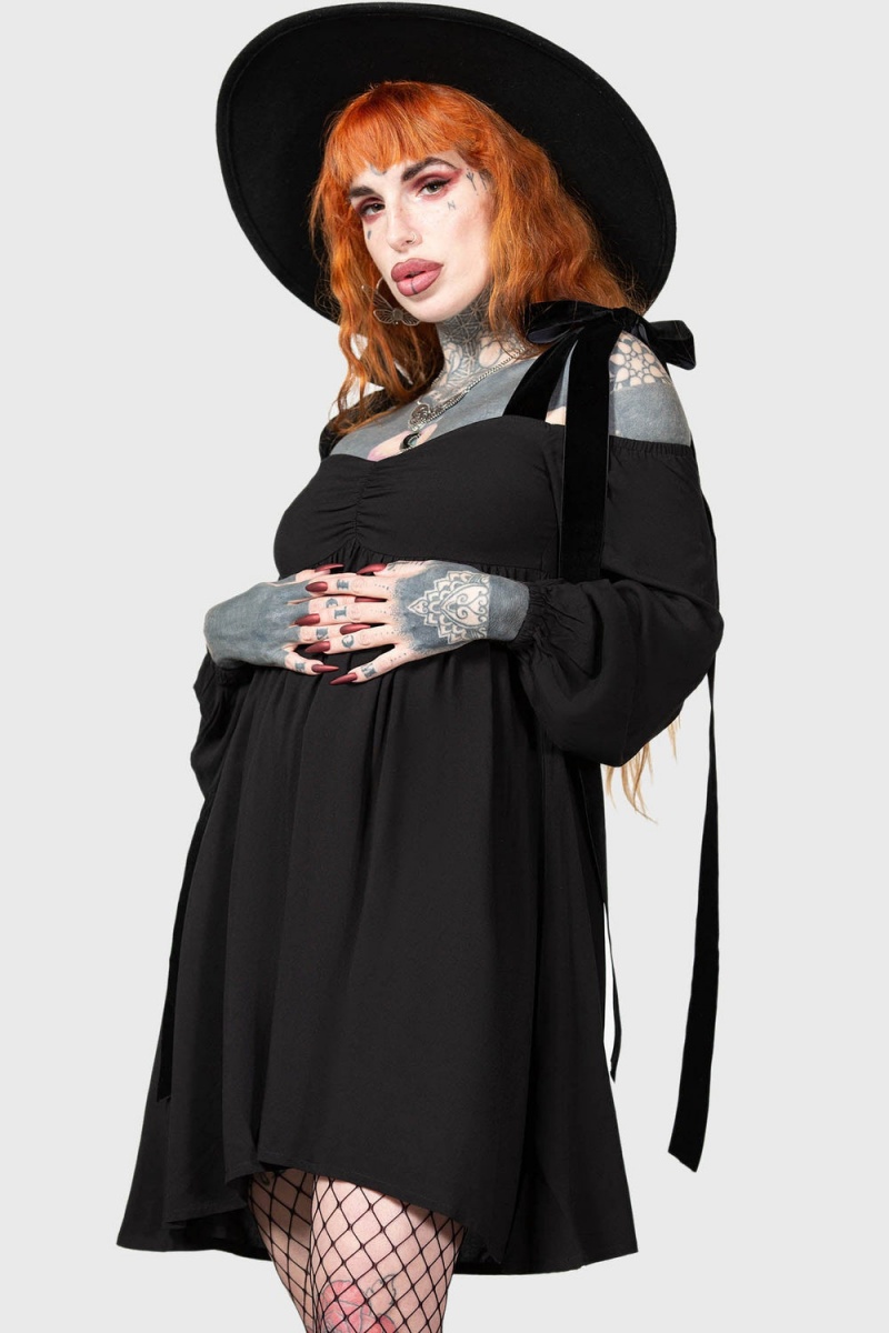 Killstar Mae Queen Vestido Negros | 87519-ULIN