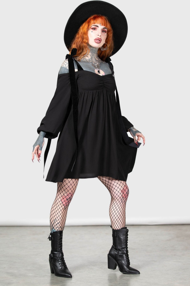 Killstar Mae Queen Vestido Negros | 87519-ULIN