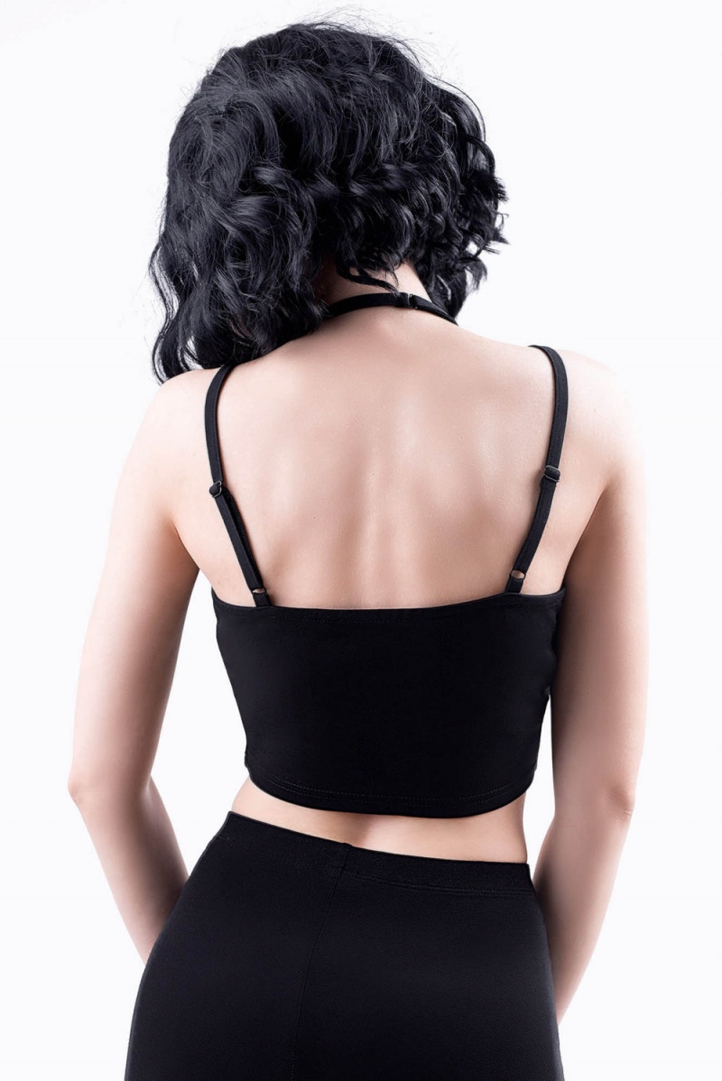Killstar Magica Crop Top Negros | 21063-KMET