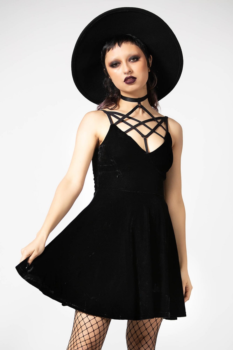 Killstar Magica Skater Vestido [B] Negros | 29841-JTMS