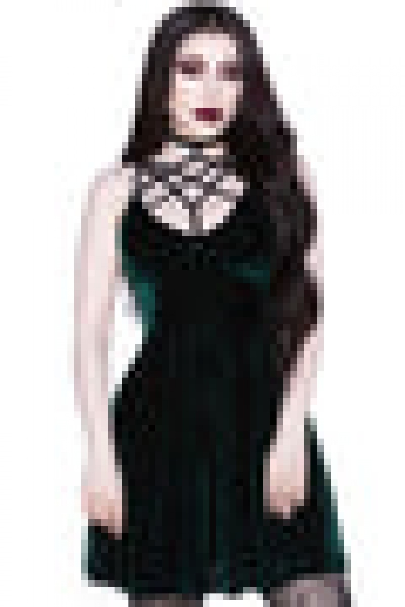 Killstar Magica Skater Vestido [EMERALD] Verdes | 76581-XLGV