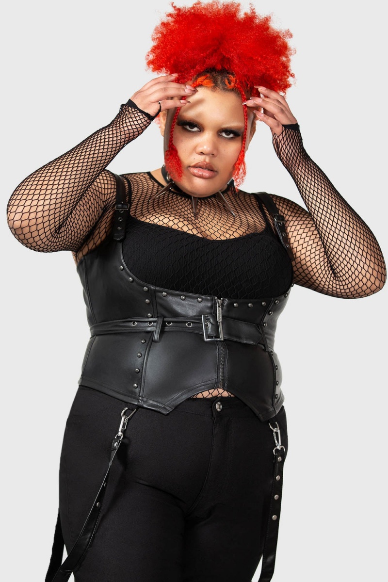 Killstar Malapas Underbust Corset [PLUS] Negros | 43127-RFDY