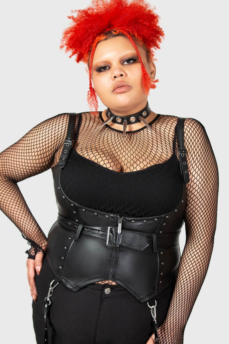 Killstar Malapas Underbust Corset [PLUS] Negros | 43127-RFDY