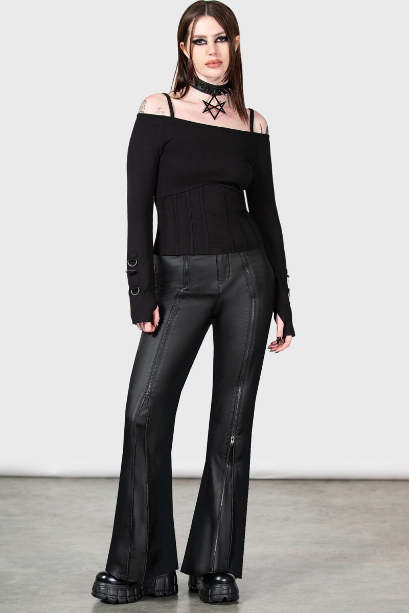 Killstar Maleficent\'s Mirage Trousers Negros | 05249-IYXZ