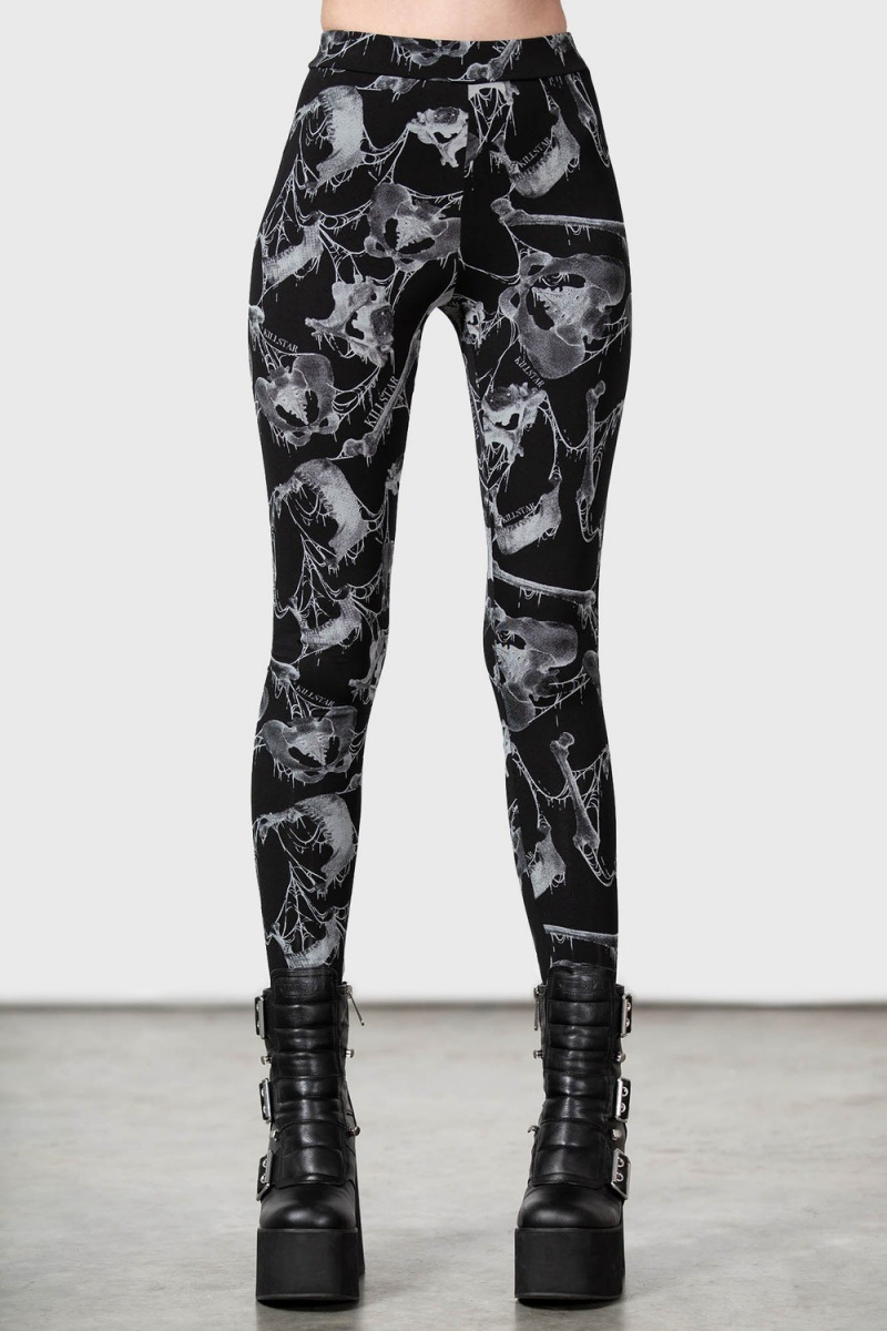 Killstar Mandeble Leggings Negros | 28154-FQJT