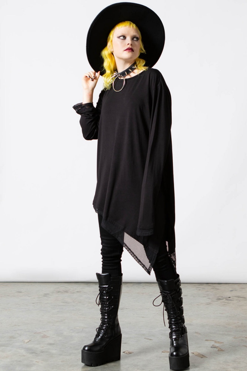 Killstar Manticore Long Sleeve Top Negros | 34861-DJOS
