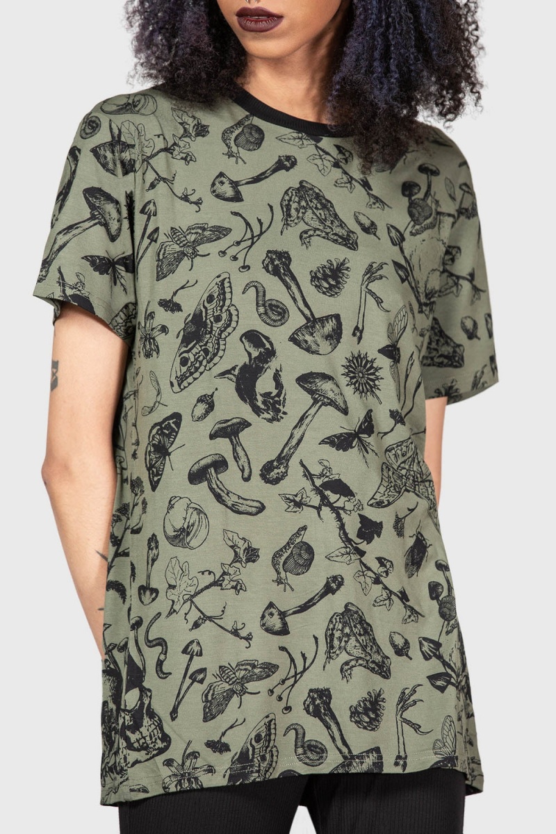 Killstar Mantodea T-Shirt Verdes | 53687-JYZS