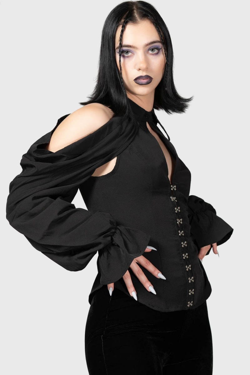 Killstar Maxim Priestess Blouse Negros | 84920-RWVJ