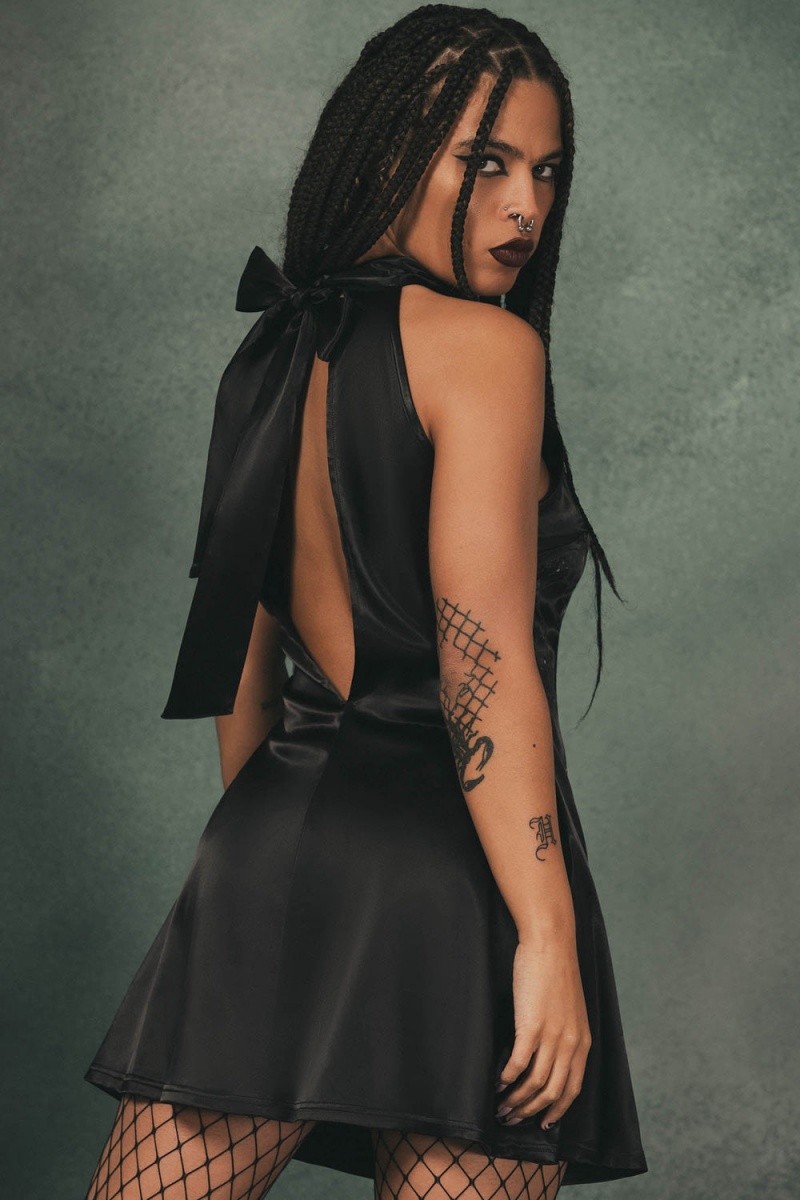 Killstar Medusa's Lair Mini Vestido Negros | 14260-VSMN