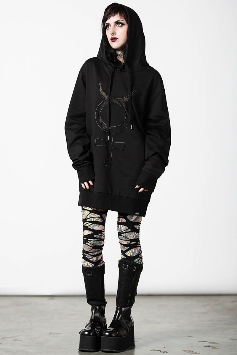 Killstar Mercury Rising Pull-Over Hoodie Negros | 82096-DRZC