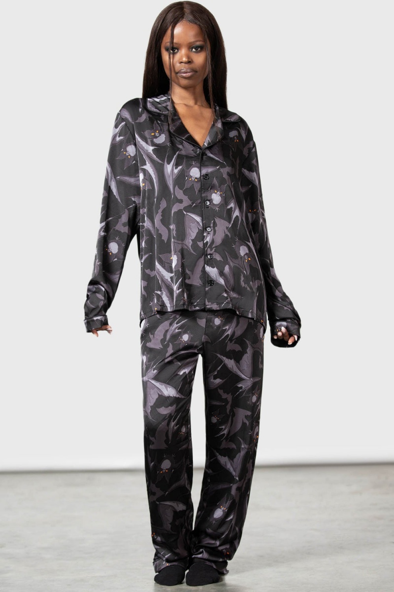 Killstar Midnight Ire Lounge Set Negros | 19270-MNLU