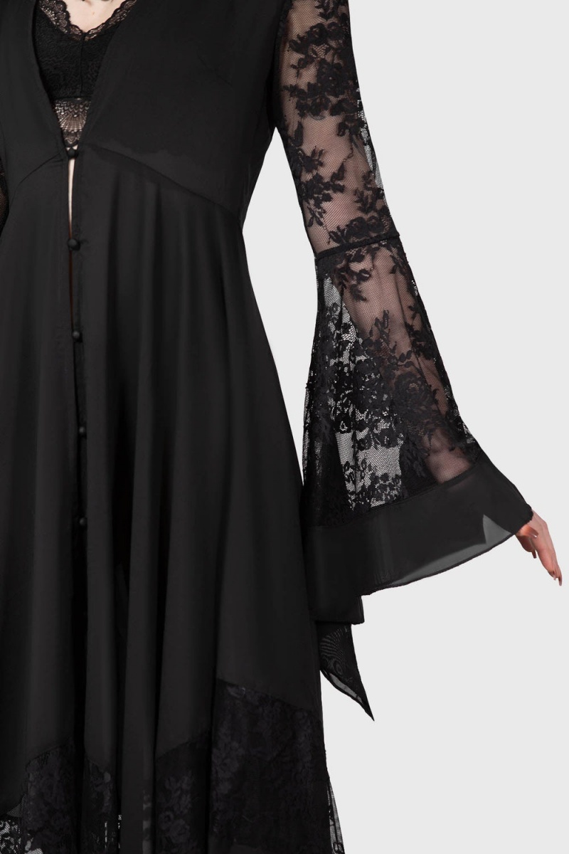 Killstar Misty Night Maxi Vestido Negros | 36172-CYFU