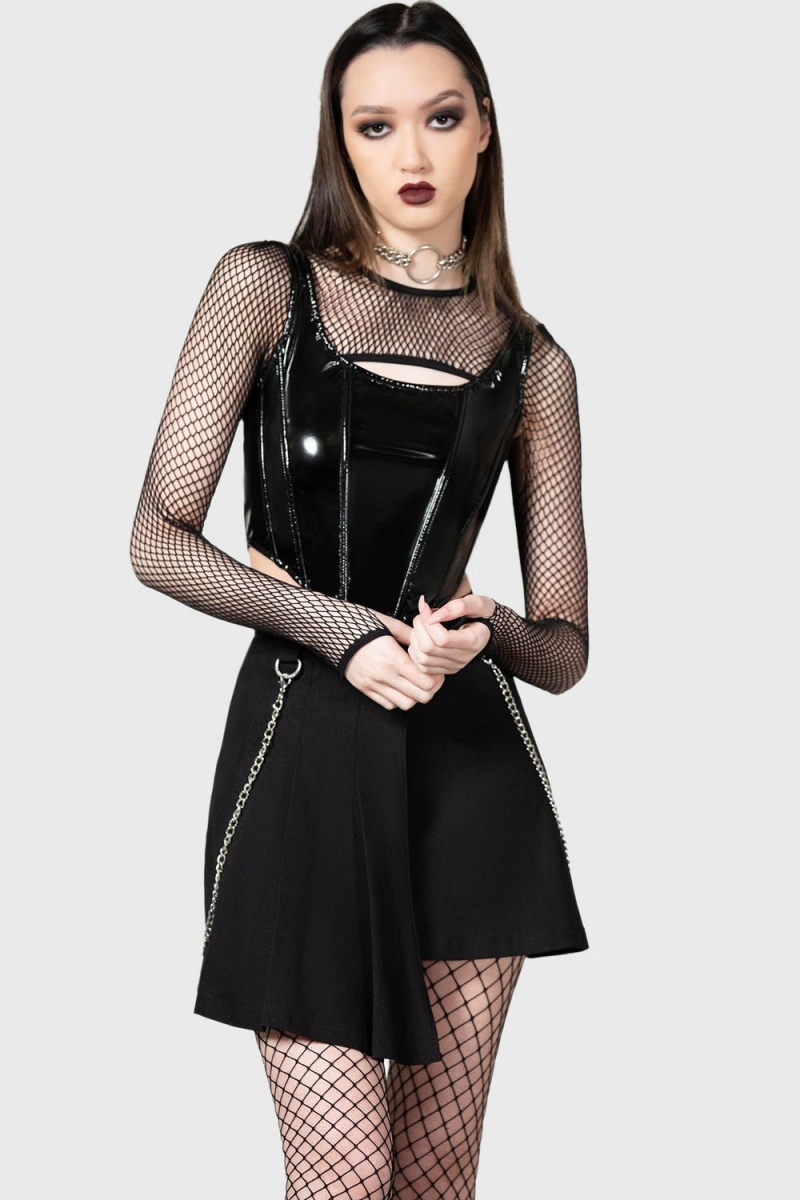 Killstar Moonbeam Skirt Negros | 82437-XYKA