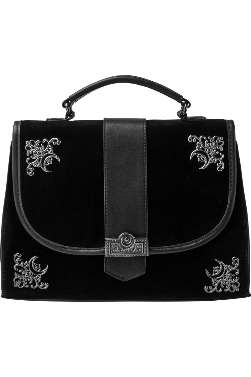 Killstar Moonlight Satchel Bag Negros | 83041-LGIR