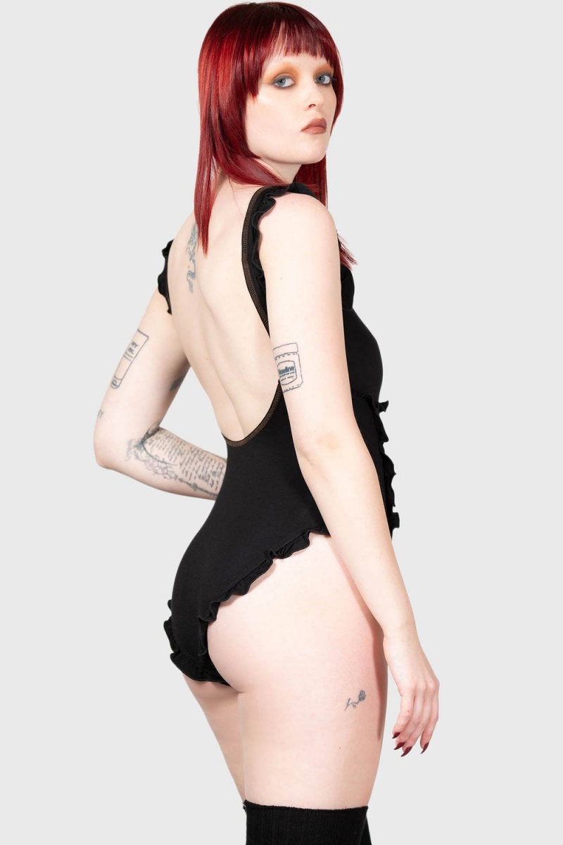 Killstar Moon's Madness Bodysuit Negros | 90387-AUCV