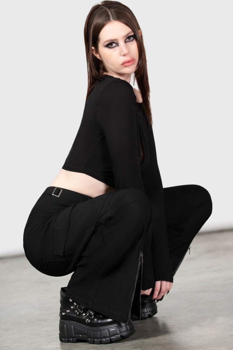 Killstar Moray High Waisted Trousers Negros | 57184-FKNZ