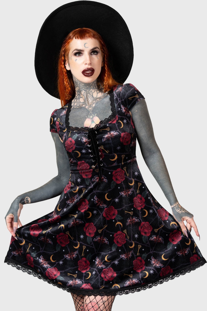 Killstar Morgaine Vestido Negros | 24930-YJHR