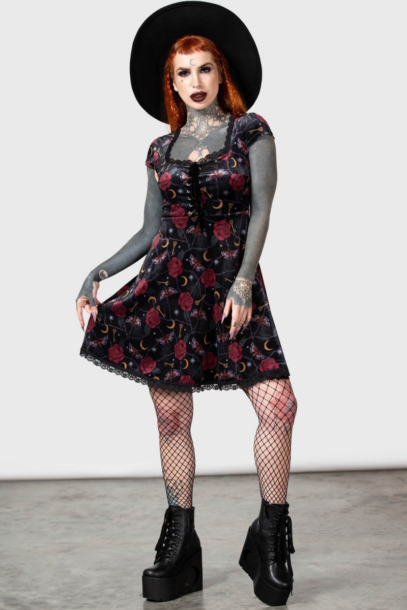 Killstar Morgaine Vestido Negros | 24930-YJHR