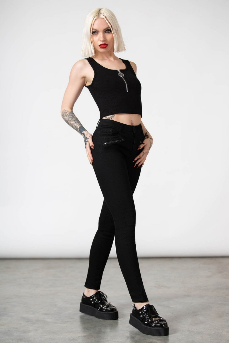 Killstar Mortem Rib Top Negros | 30219-YIJV