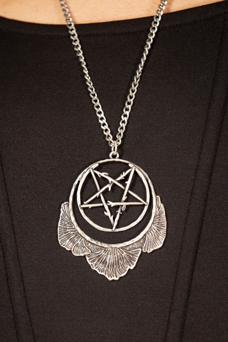 Killstar Mushroom Ritual Pendant Plateados | 64801-JXGY